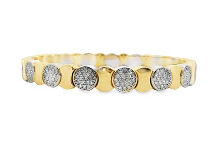 1.62CT Diamond Bangle 14k Yellow Gold