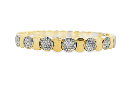 1.62CT Diamond Bangle 14k Yellow Gold