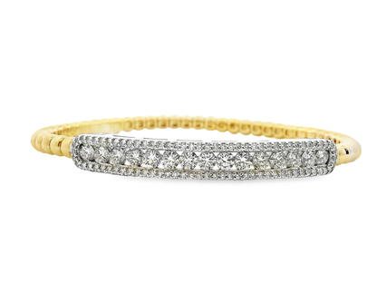 1.85CT Diamond Stretch Bangle 14k Yellow Gold