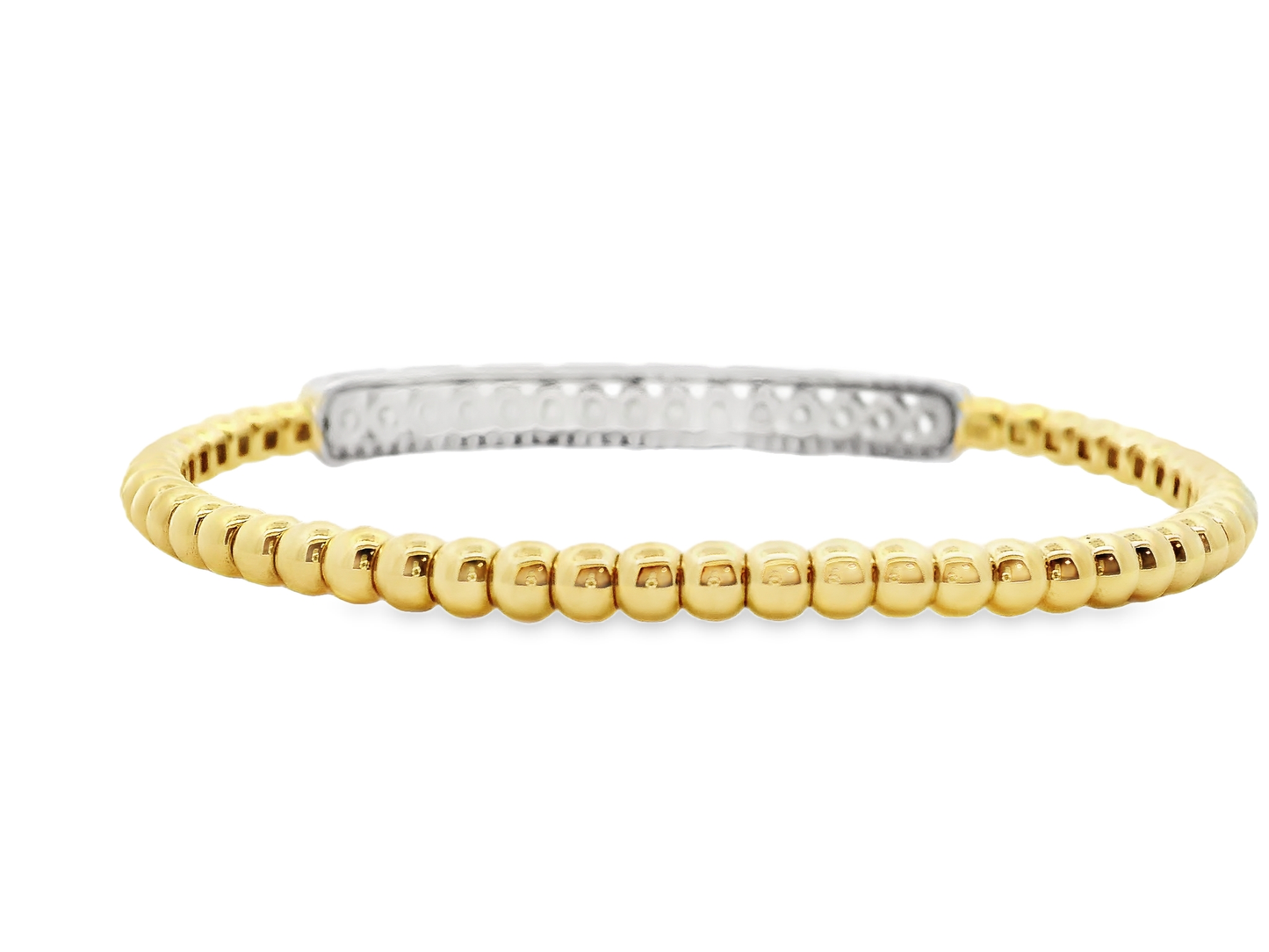 1.85CT Diamond Stretch Bangle 14k Yellow Gold