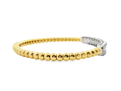 1.85CT Diamond Stretch Bangle 14k Yellow Gold