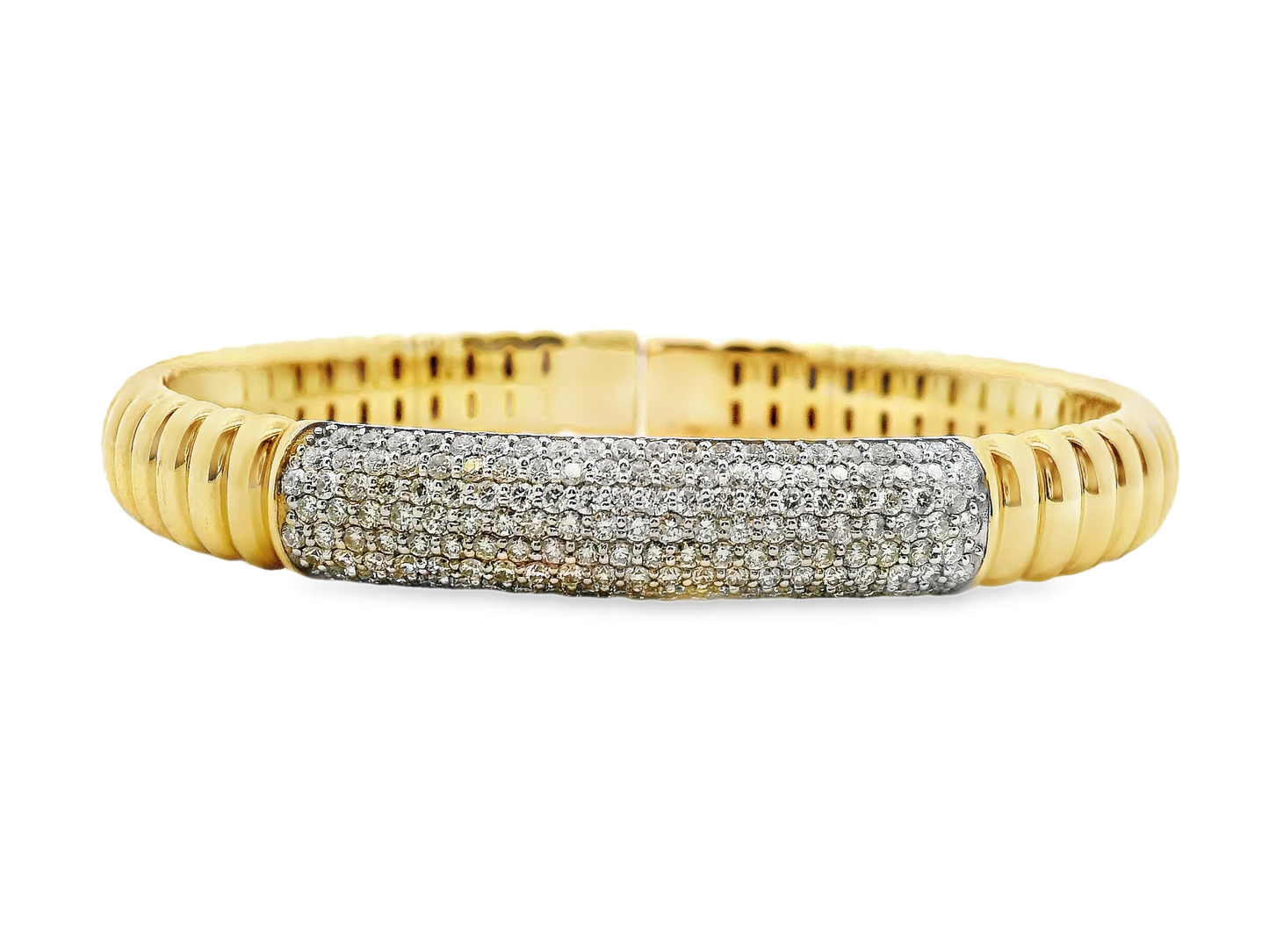 1.66CT Diamond Bangle 14k Yellow Gold