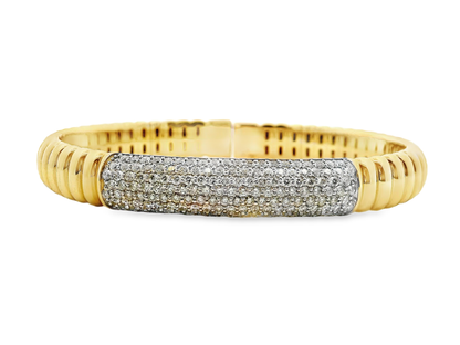 1.66CT Diamond Bangle 14k Yellow Gold