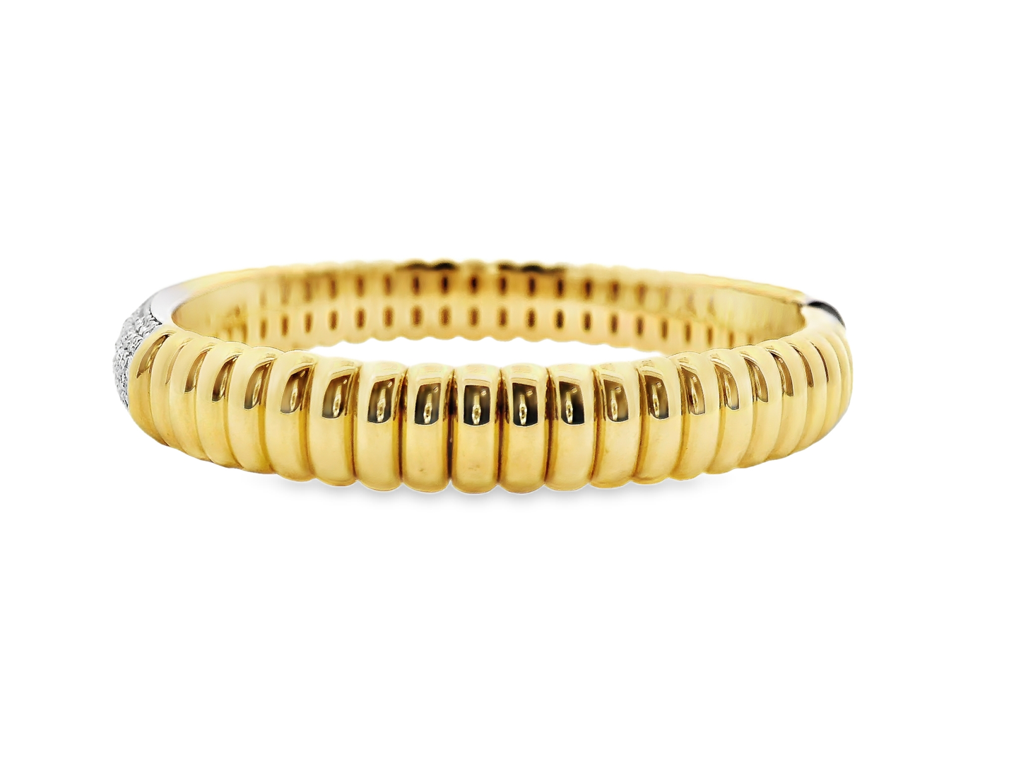 1.66CT Diamond Bangle 14k Yellow Gold