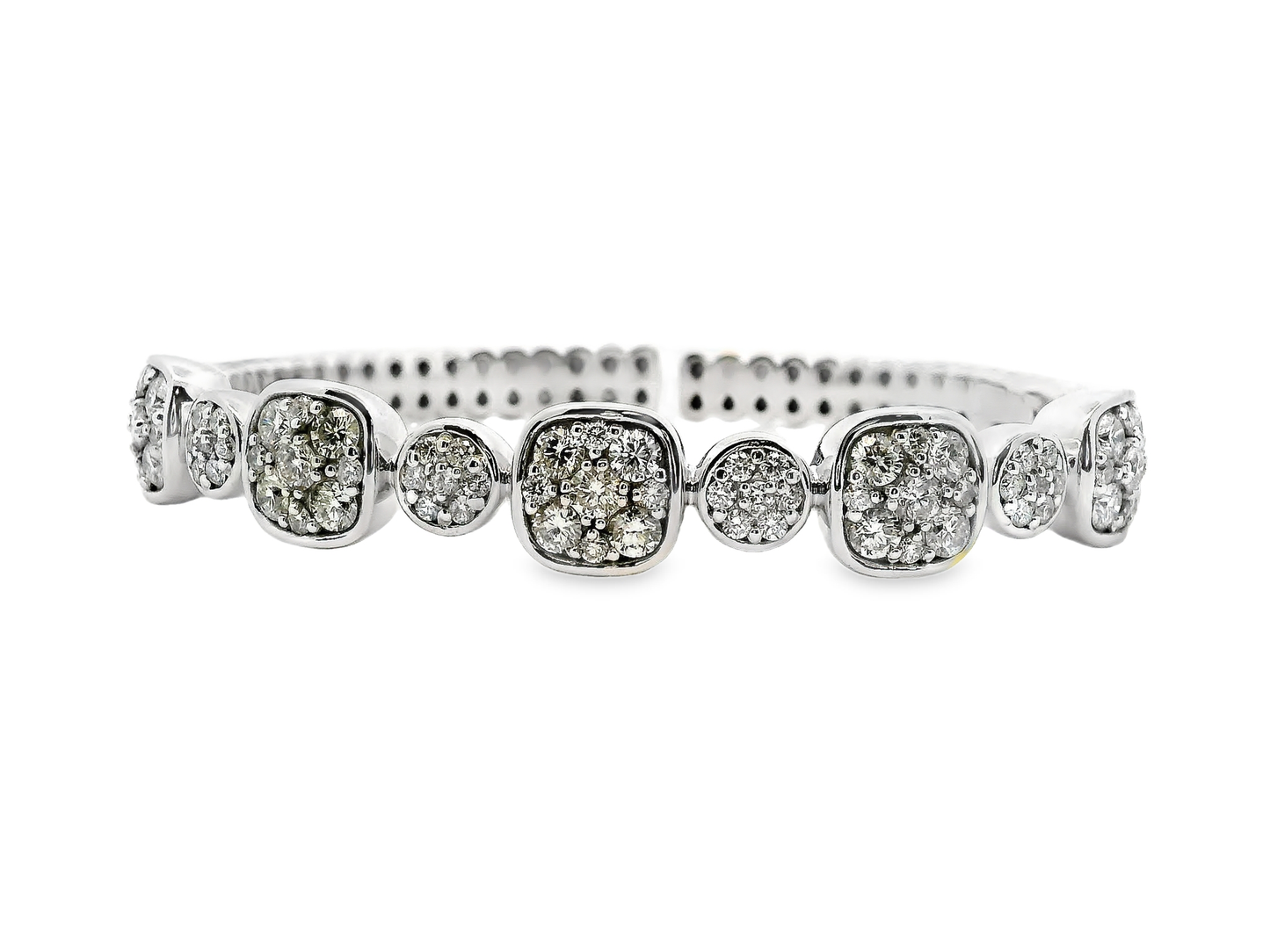 3.06CT Diamond Bangle 14k White Gold