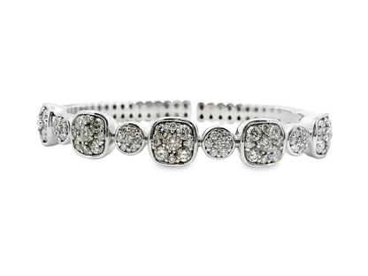3.06CT Diamond Bangle 14k White Gold
