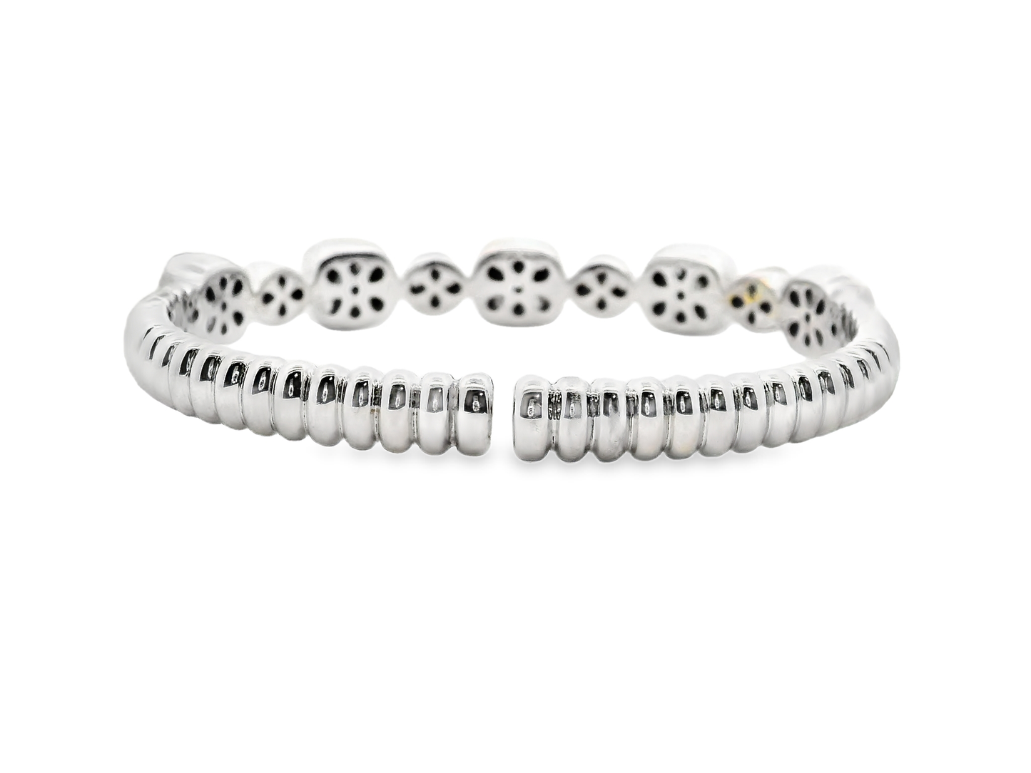 3.06CT Diamond Bangle 14k White Gold