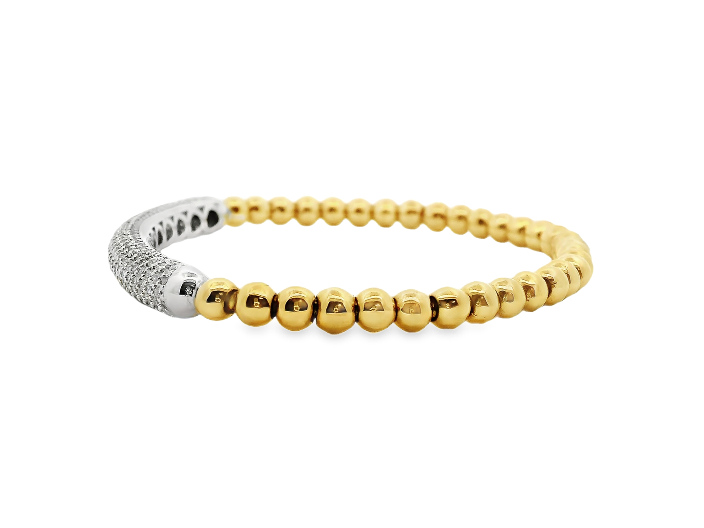 2.17CT Diamond Stretch Bangle 14k Yellow Gold