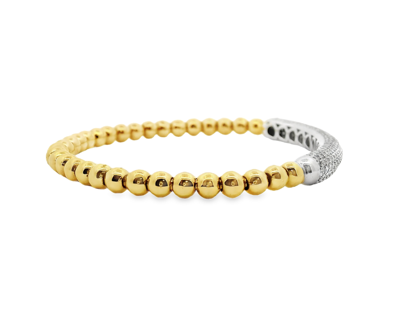 2.17CT Diamond Stretch Bangle 14k Yellow Gold