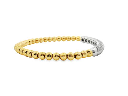 2.17CT Diamond Stretch Bangle 14k Yellow Gold