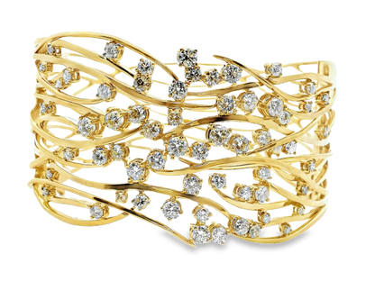 4.92CT Diamond Bangle 14k Yellow Gold