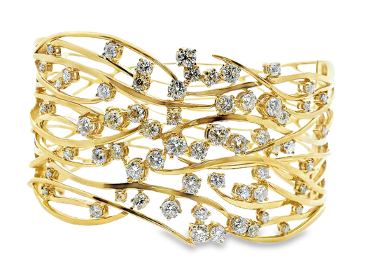 4.92CT Diamond Bangle 14k Yellow Gold