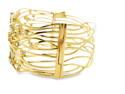 4.92CT Diamond Bangle 14k Yellow Gold