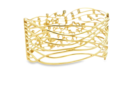 4.92CT Diamond Bangle 14k Yellow Gold