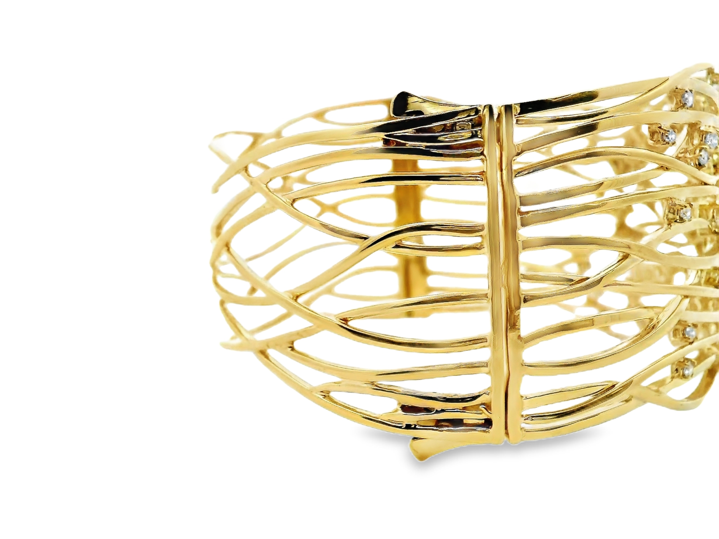 4.92CT Diamond Bangle 14k Yellow Gold