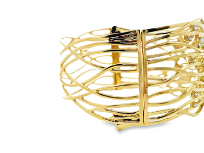 4.92CT Diamond Bangle 14k Yellow Gold