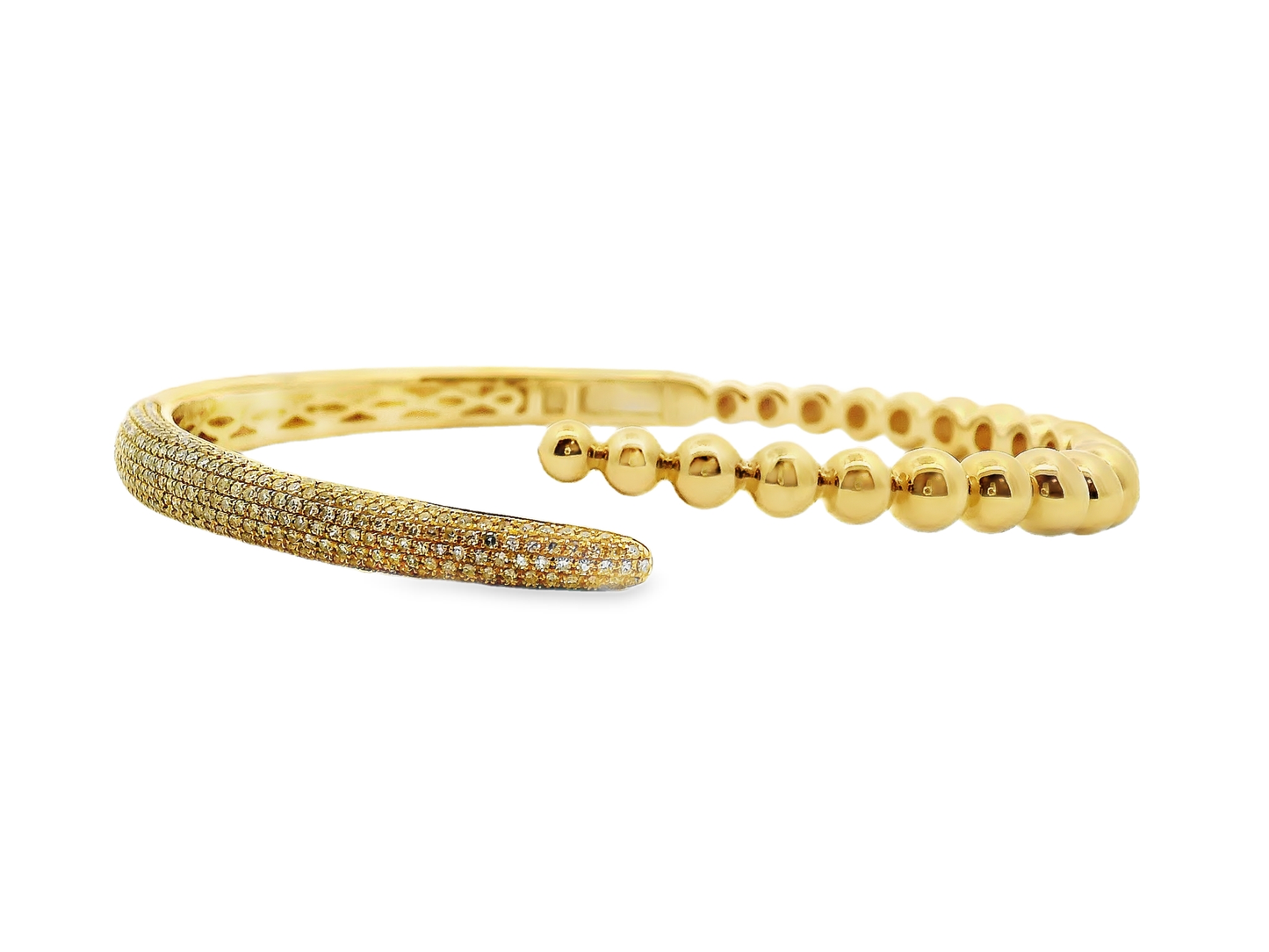 0.95CT Diamond Bangle 14k Yellow Gold