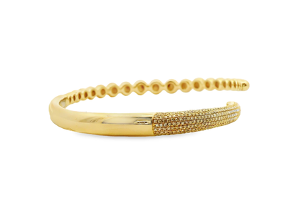 0.95CT Diamond Bangle 14k Yellow Gold