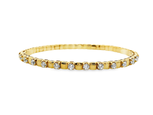 2.11CT Diamond Bangle 18k Yellow Gold