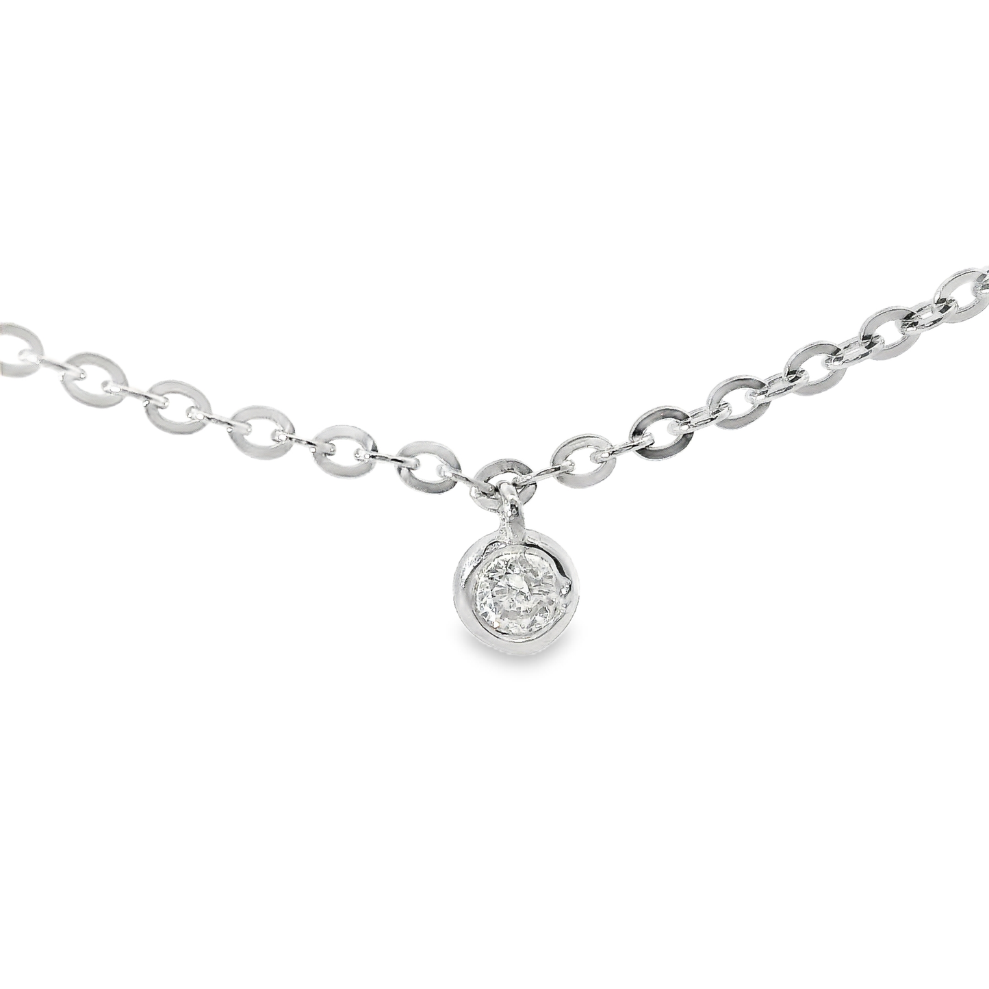 0.42CT  Diamond by The Yard Necklace 14k White Gold