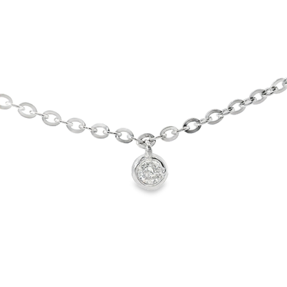 0.42CT  Diamond by The Yard Necklace 14k White Gold