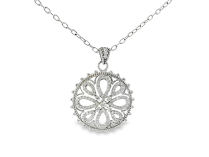 1.40CT Diamond Pendant 14k White Gold
