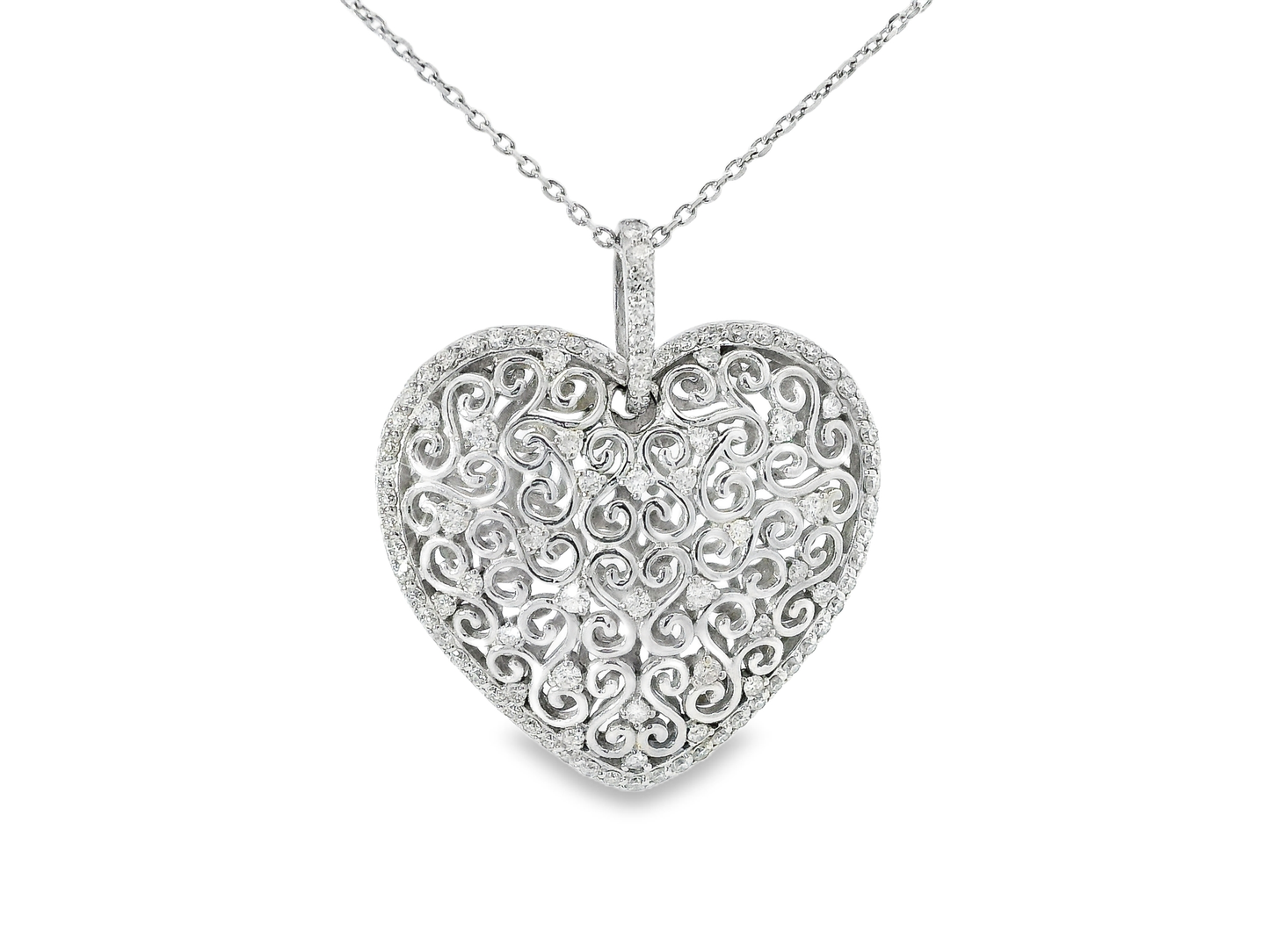 1.12CT Diamond Pendant 18k White Gold