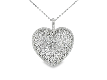 1.12CT Diamond Pendant 18k White Gold