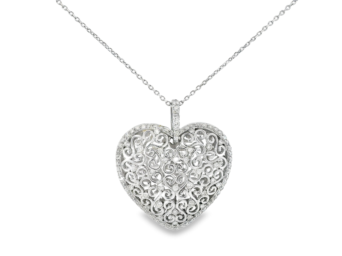 1.12CT Diamond Pendant 18k White Gold