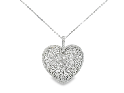 1.12CT Diamond Pendant 18k White Gold