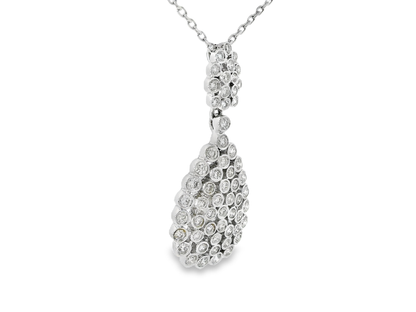 1.17CT Diamond Pendant 14k White Gold