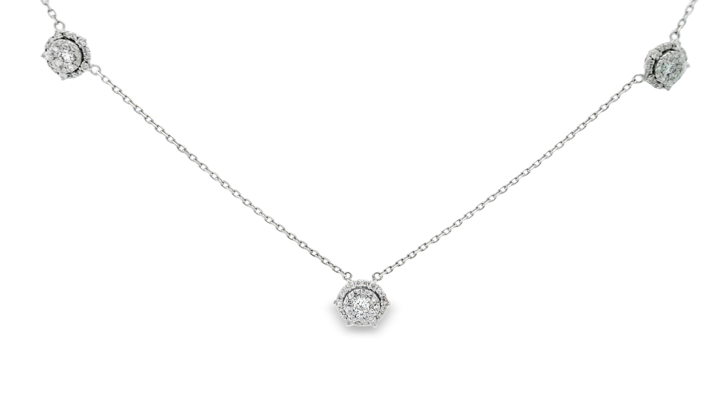0.86CT Diamond Pendant 14k White Gold