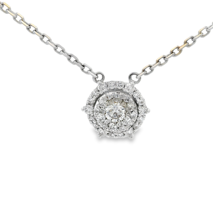 0.86CT Diamond Pendant 14k White Gold