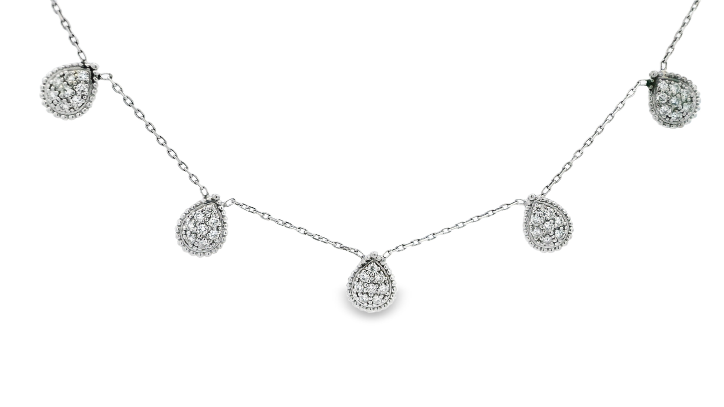 0.80CT Diamond Pendant 14k White Gold