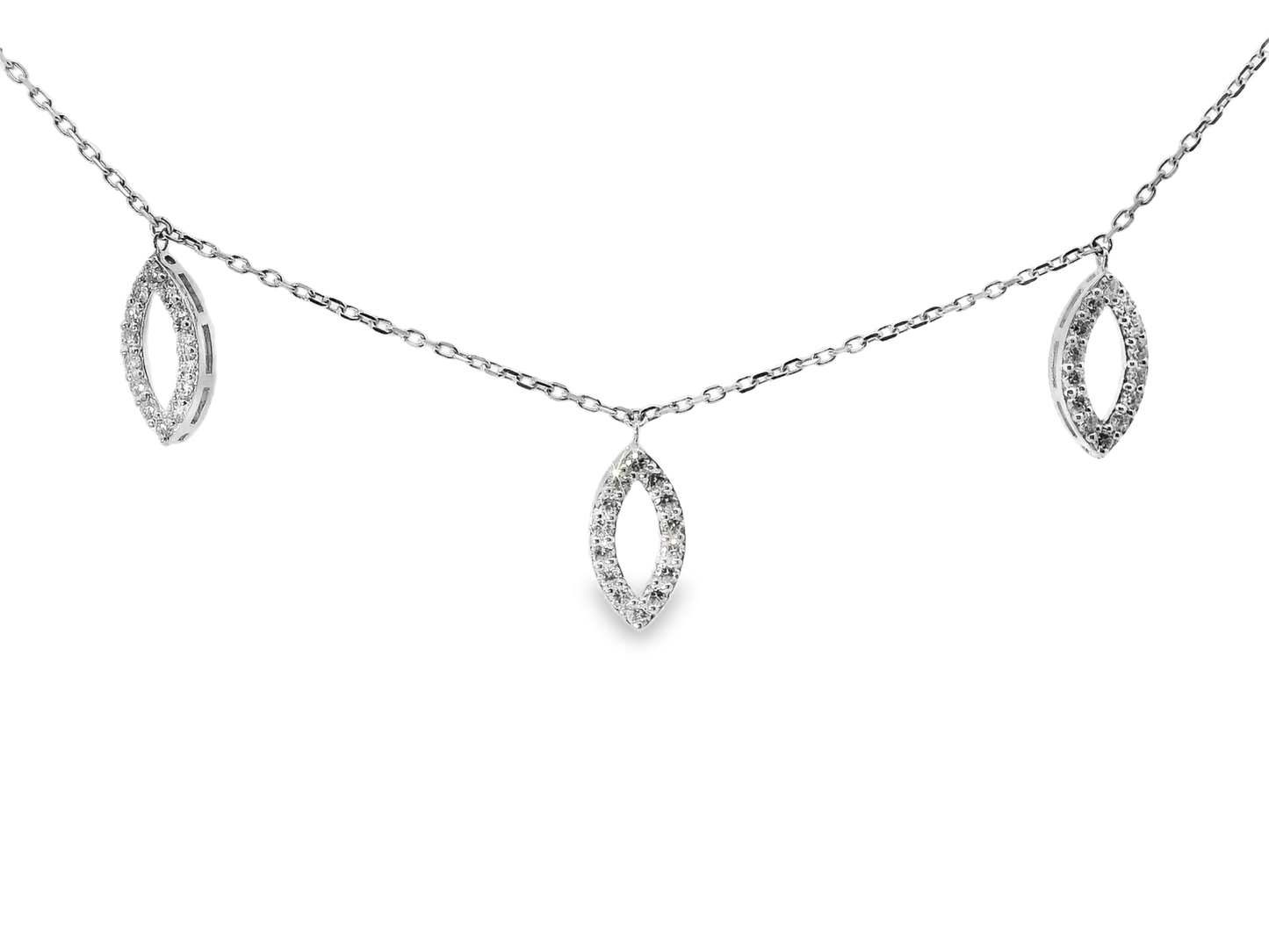 0.92CT Diamond Pendant14k White Gold