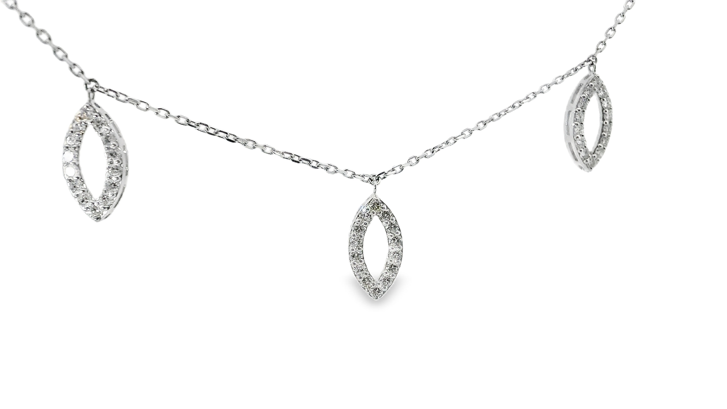 0.92CT Diamond Pendant14k White Gold