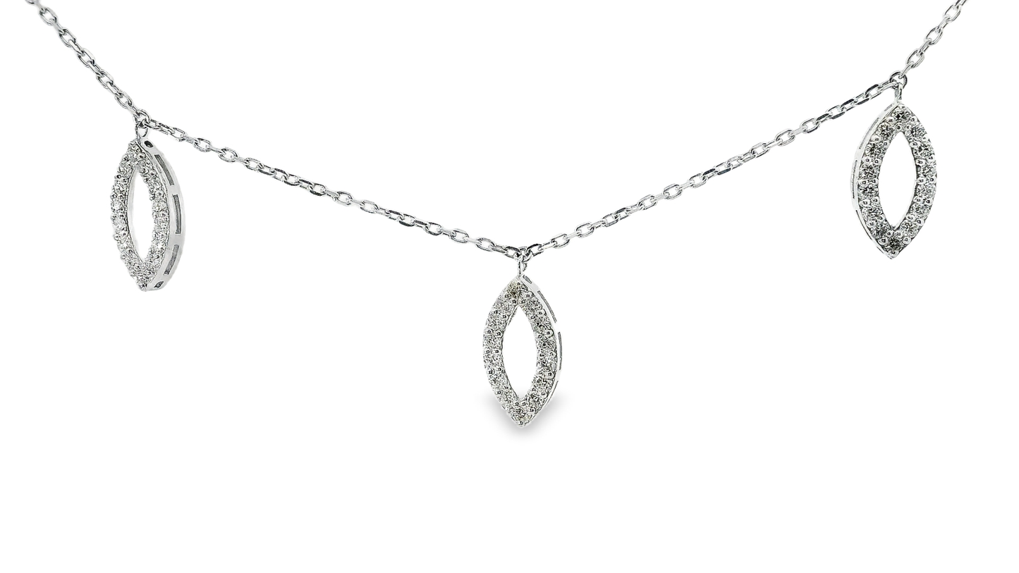 0.92CT Diamond Pendant14k White Gold