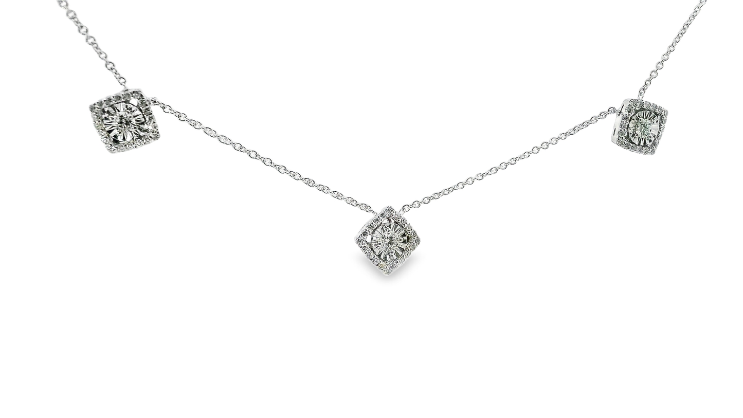 0.60CT Diamond Pendant 18k White Gold
