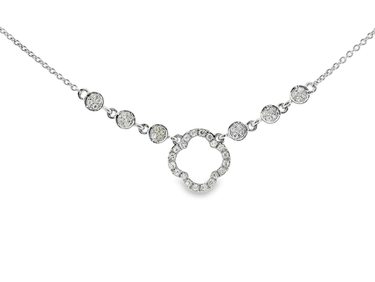 0.17CT Diamond Pendant 14k White Gold