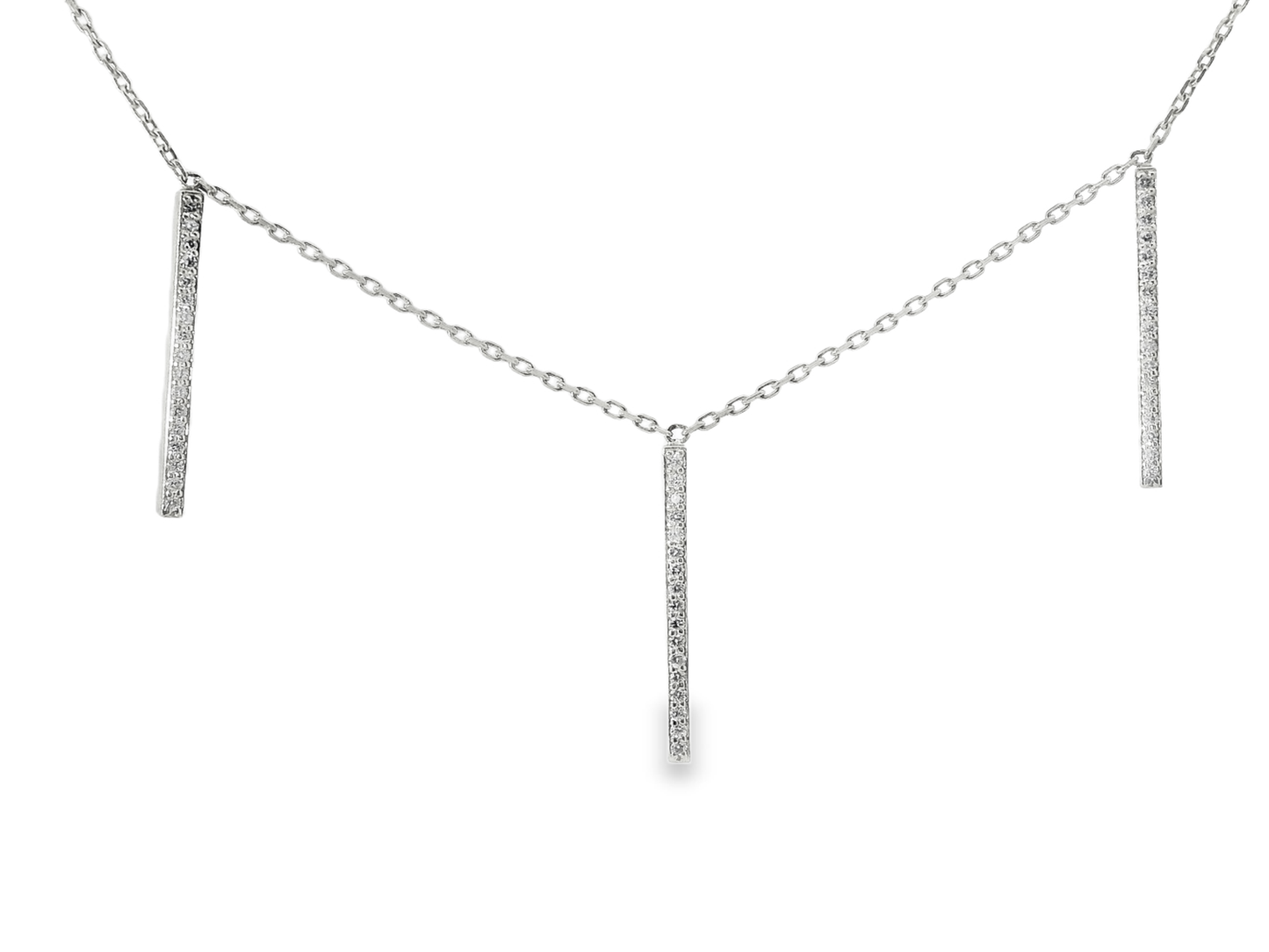 0.36CT Diamond Bar Pendant 14k Gold