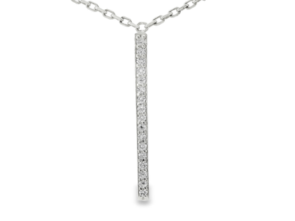 0.36CT Diamond Bar Pendant 14k Gold