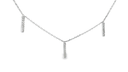 0.17CT Diamond Bar Pendant 14k White Gold