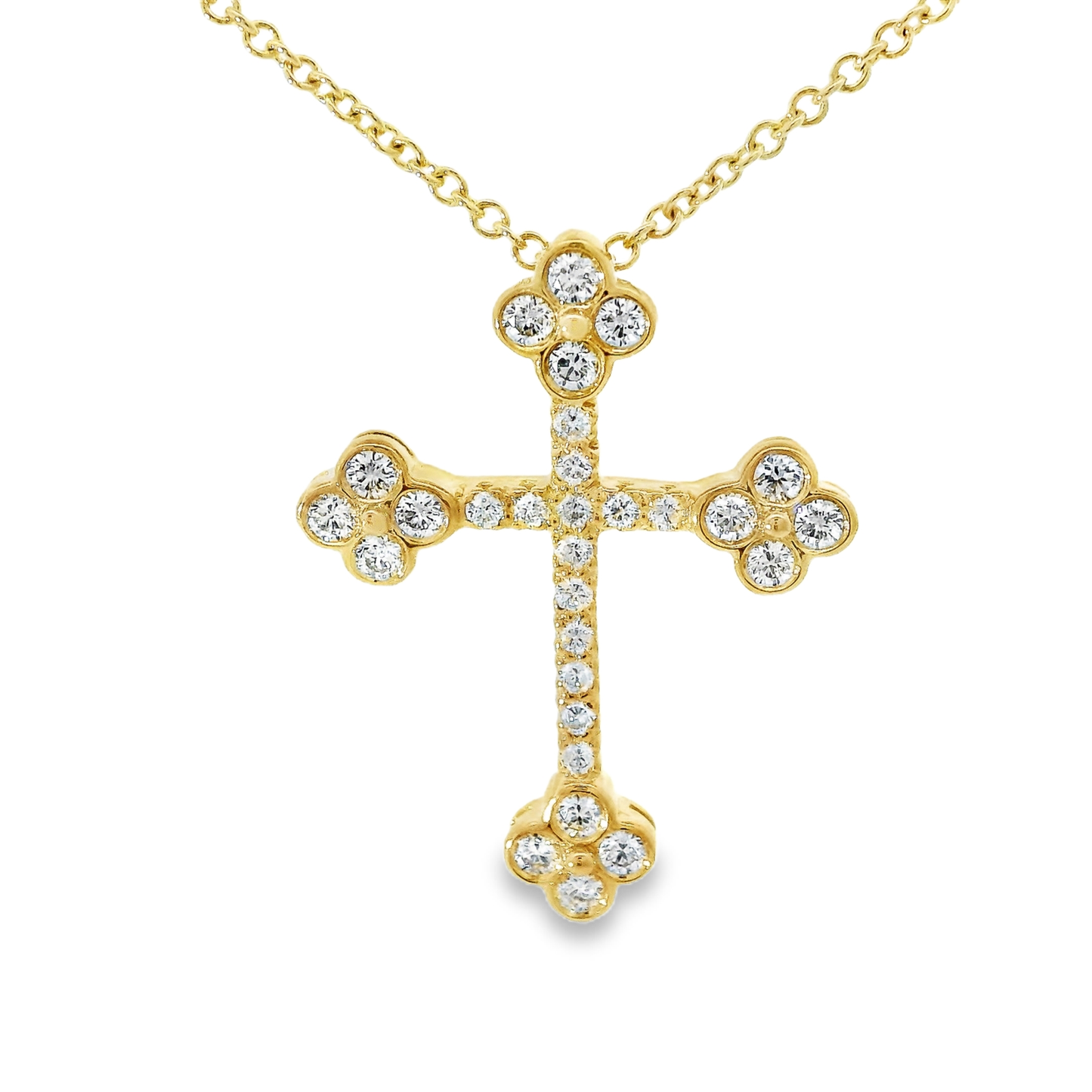 0.45CT Diamond Cross Pendant 14k Gold