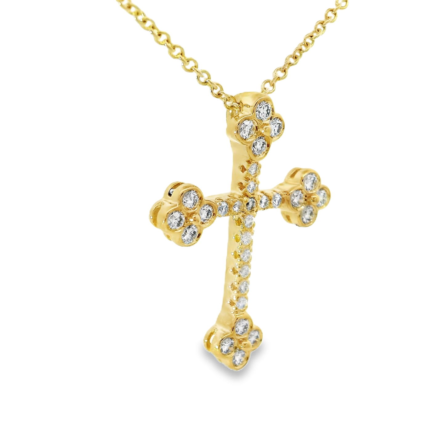 0.45CT Diamond Cross Pendant 14k Gold