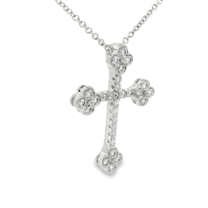 0.45CT Diamond Cross Pendant 14k Gold