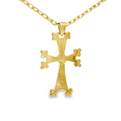 Plain Diamond Cross Pendant 14k Yellow Gold
