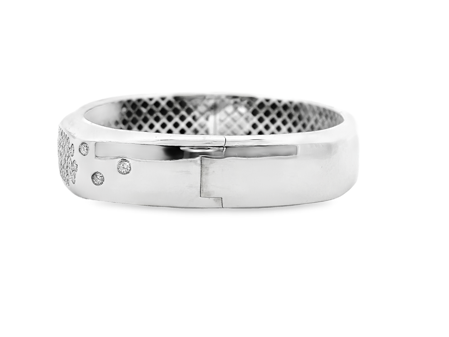 3.30CT Diamond Bangle 14k White Gold