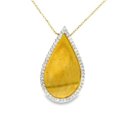 0.40CT Diamond Pendant 18k Yellow Gold