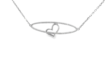 0.54CT Diamond Heart Pendant 14k White Gold