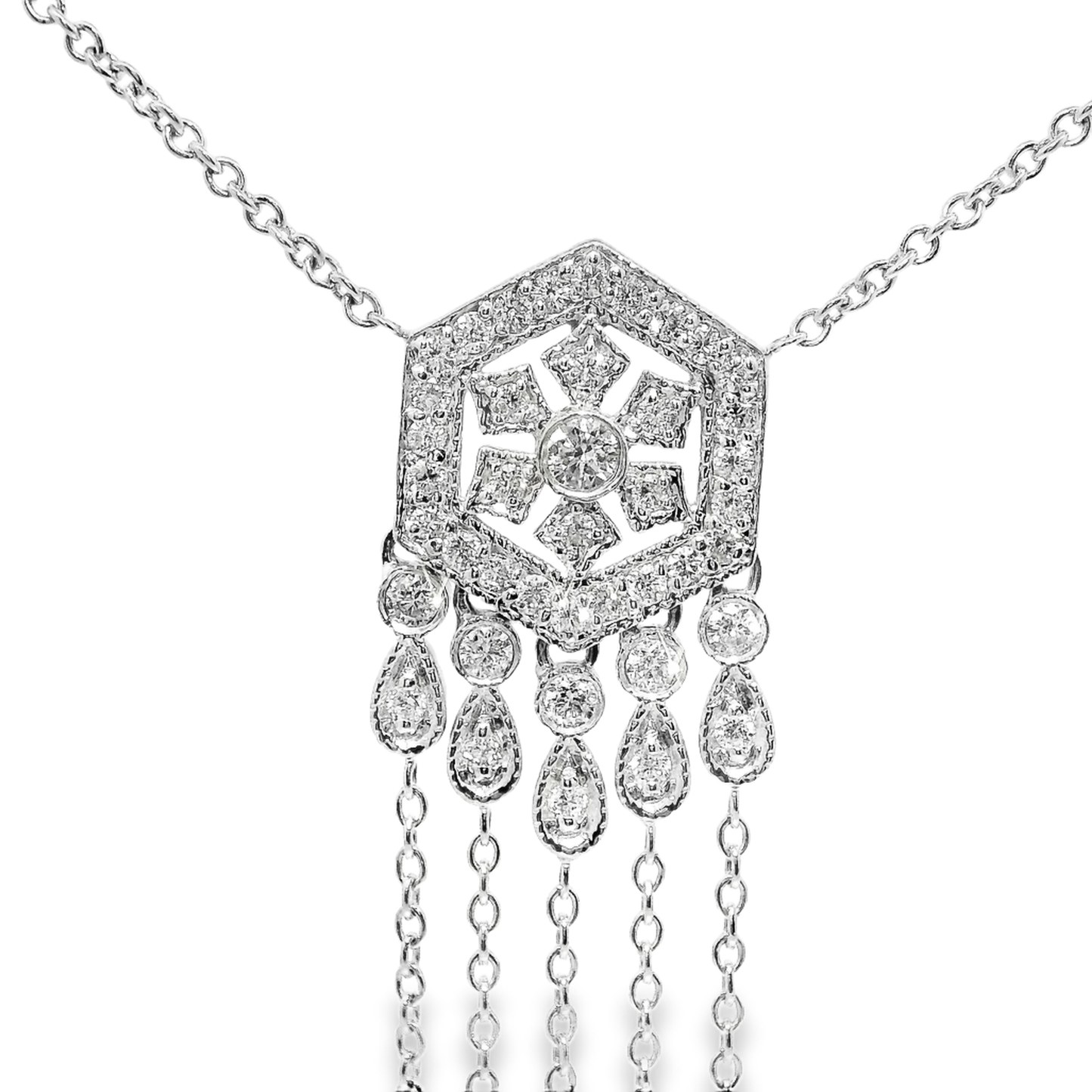 Elegant Silver Pendant with Diamond Accents